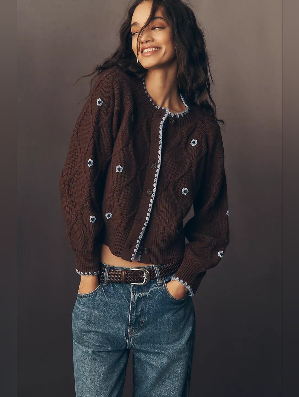 Rails Laurie Crew-Neck Long-Sleeve Cardigan Sweater Size Medium